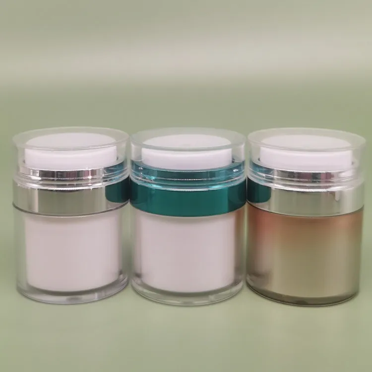 Skin care cream plastic jar airless pump pearl white15g 30g 50g PMMA acrylic plastic emulsion container