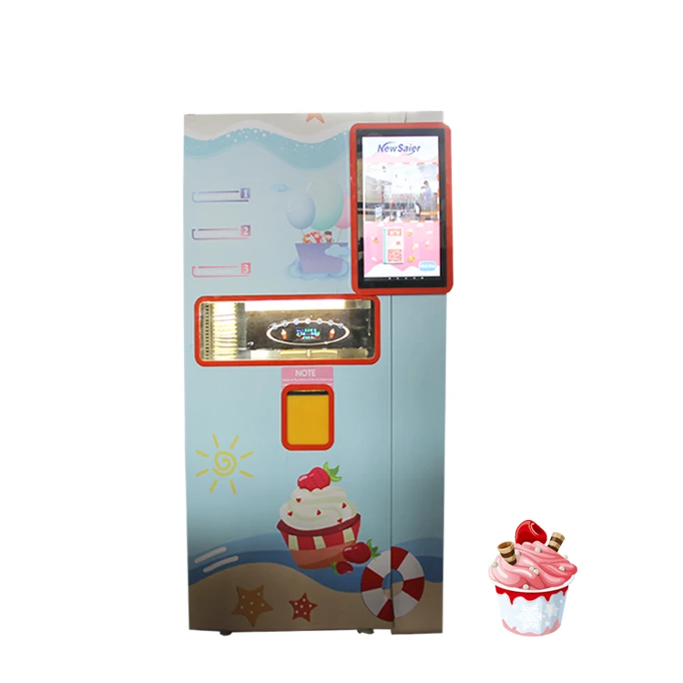 Shopping mall commercial vertical multi-flavor soft ice cream vending machine