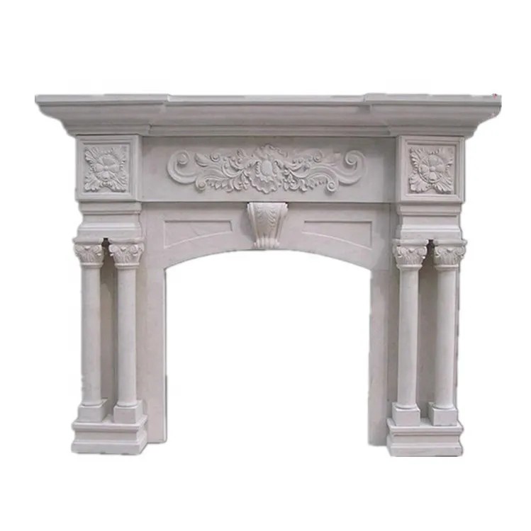 
Wholesale white luxury marble fireplace mantel 