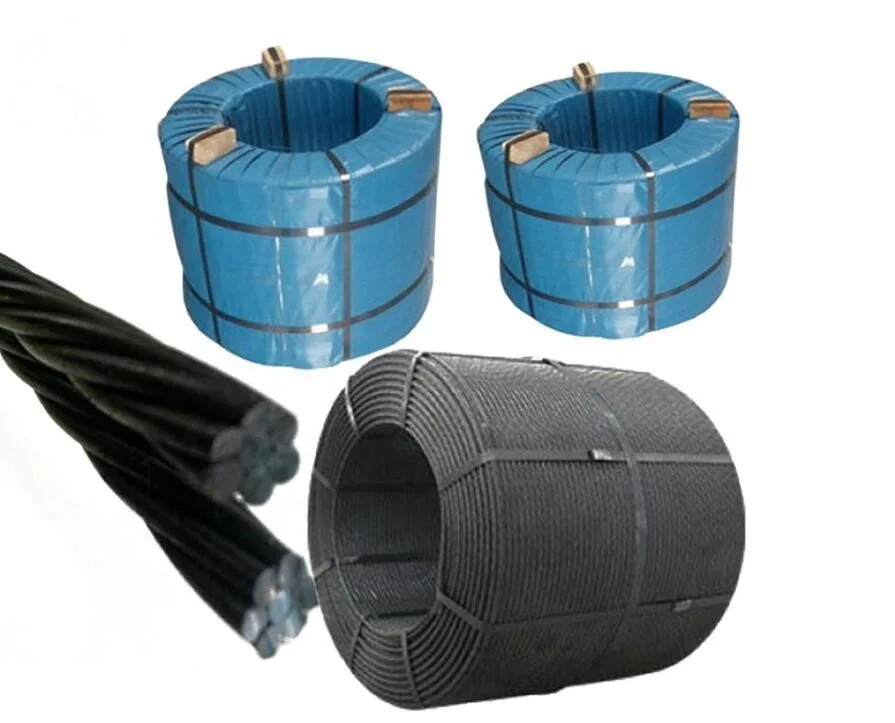 7-wire 12.7mm ASTM A416 prestressed concrete steel PC strand low relaxation
