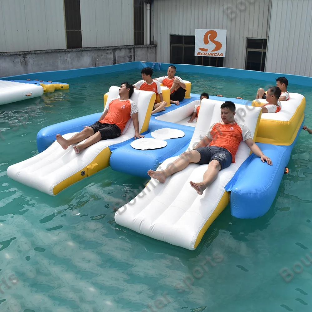Free Customized Floating Swimming Platform / Inflatable Dock For Boat