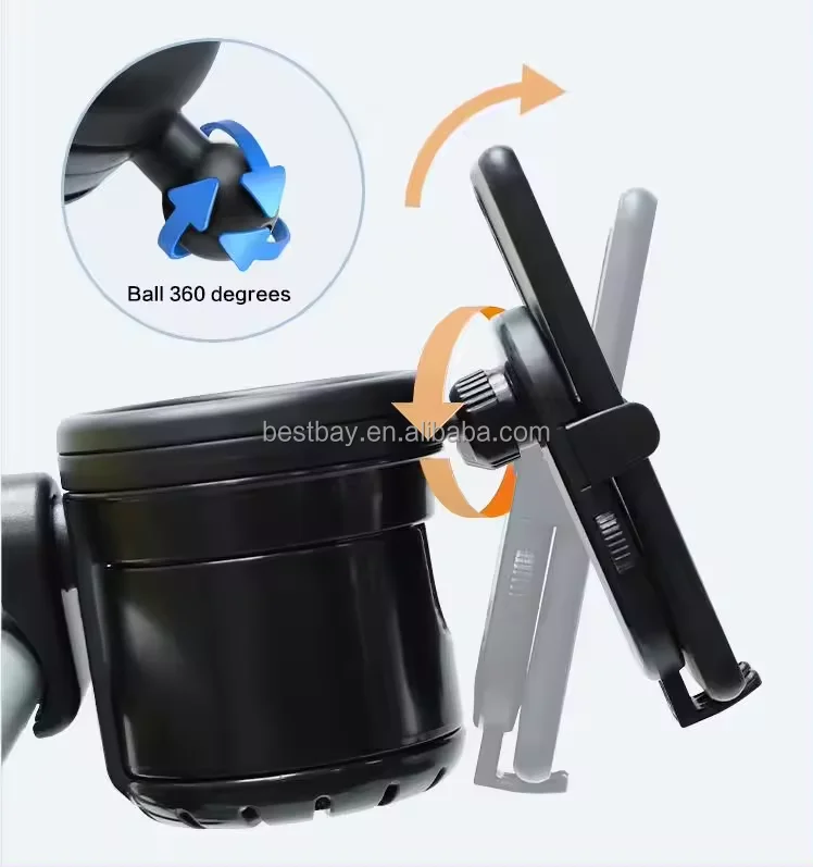 New Design Cup Holder For Stroller Universal Bottle Drink Holder Pram Wheelchair Cup Holder With Phone Slot