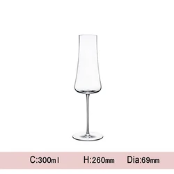 Hand Blown Huge Stemmed Crystal Wine Champagne Goblet Glass for Decoration
