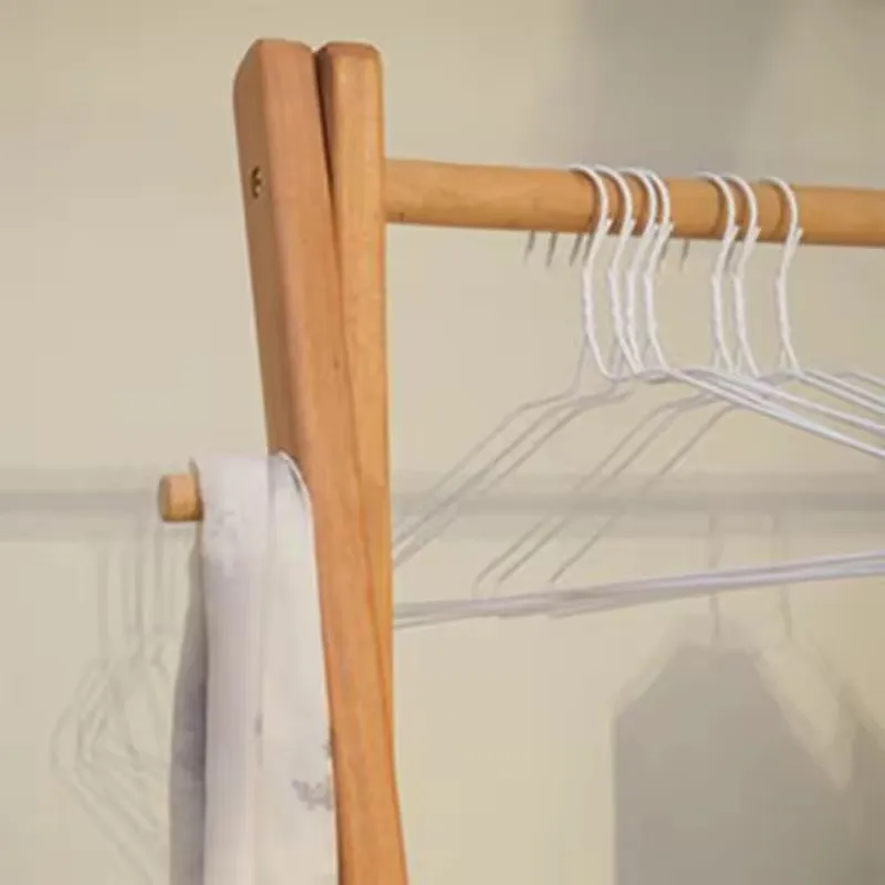 Wooden Clothes Rack  Easy Hanger Removable for Bedroom and  Living Room With Drawers