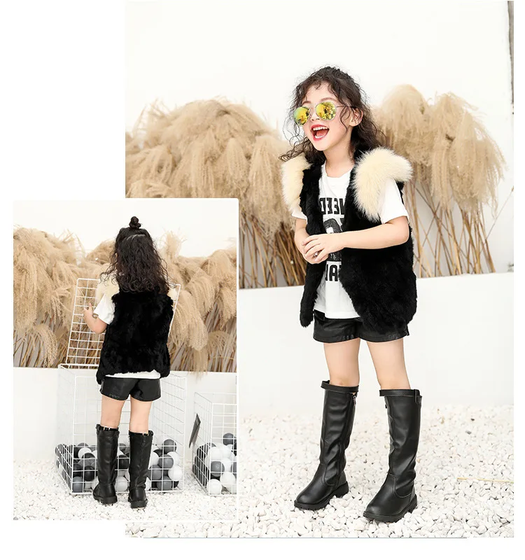 High quality children long girl boots wholesale winter fashion school shoes