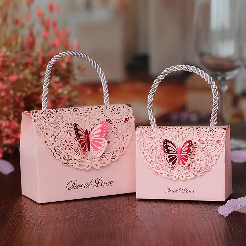 Butterfly Candy Gift Box for Chocolate Paper Box Bag Wedding Candy Box with Butterfly