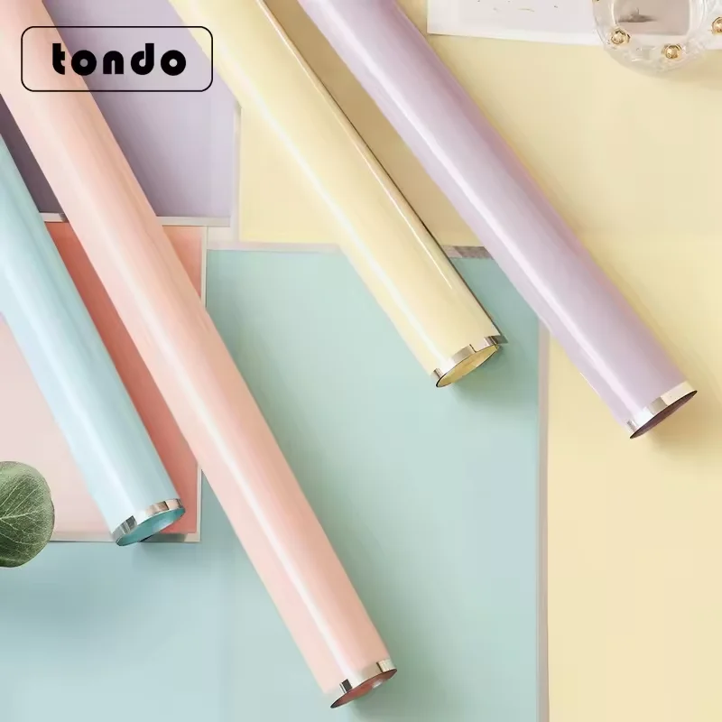 personalized pure color Silver ion water-gloss film flower wrapping paper silver edgekorean paper fog level packing paper