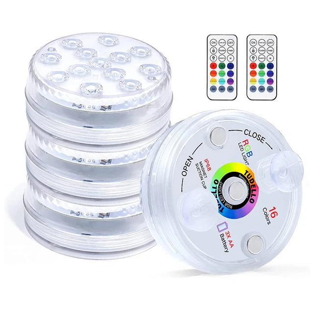 IP68 Waterproof Multi Color Submersible LED Lights LED Swimming Pool Light RGB LED Colorful Underwater Lighting with Remote