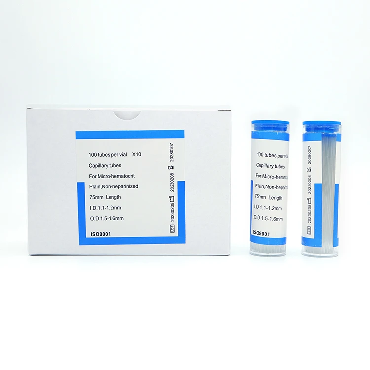 Hot sell 75mm non micro hematocrit heparinized capillary glass tubes