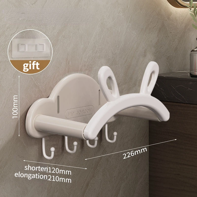 Rabbit retractable basin rack, bathroom without perforated storage hook 3