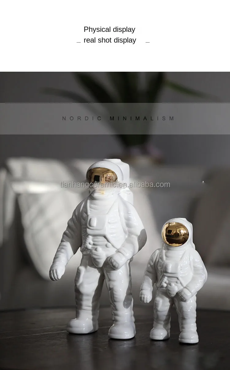 Nordic office gift spaceman model white ceramic ornaments for home decor luxury accessories .jpg
