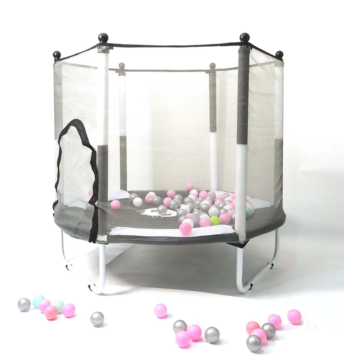 Manufacturer 55inch Toddler Kids Trampoline Indoor Kids Trampolines For Children With Enclosure Net Gymnastic Jumping Bed