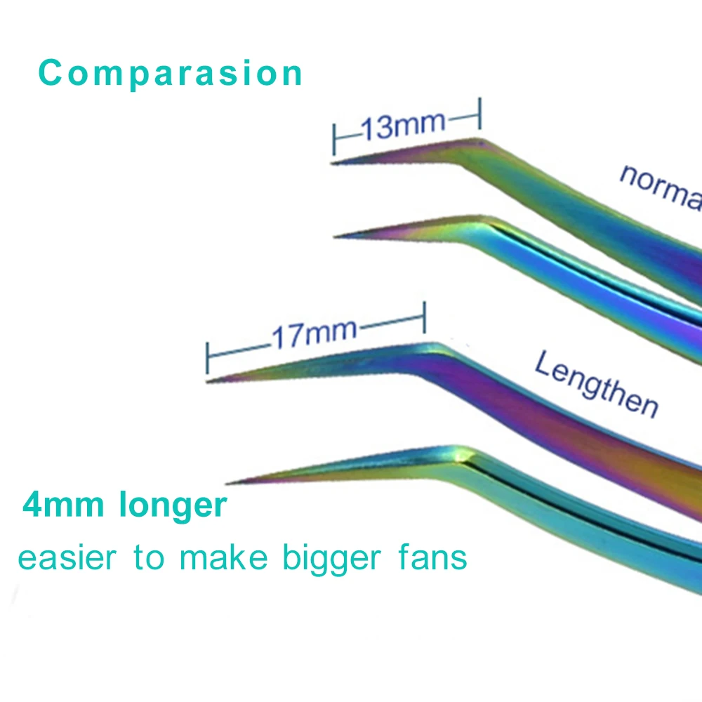 Yelix Vetus MSC Colorful Eyelash Extension Tweezers Anti-magnetic Volume Lash Tweezers Gold Eyebrow Pincet