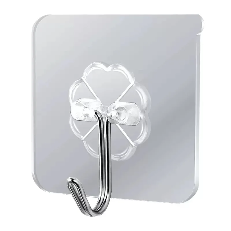 Manufacturers Wholesale Load Bearing Hook Traceless Perforation Free Acrylic Hook Strong Door After Plastic Transparent Hook
