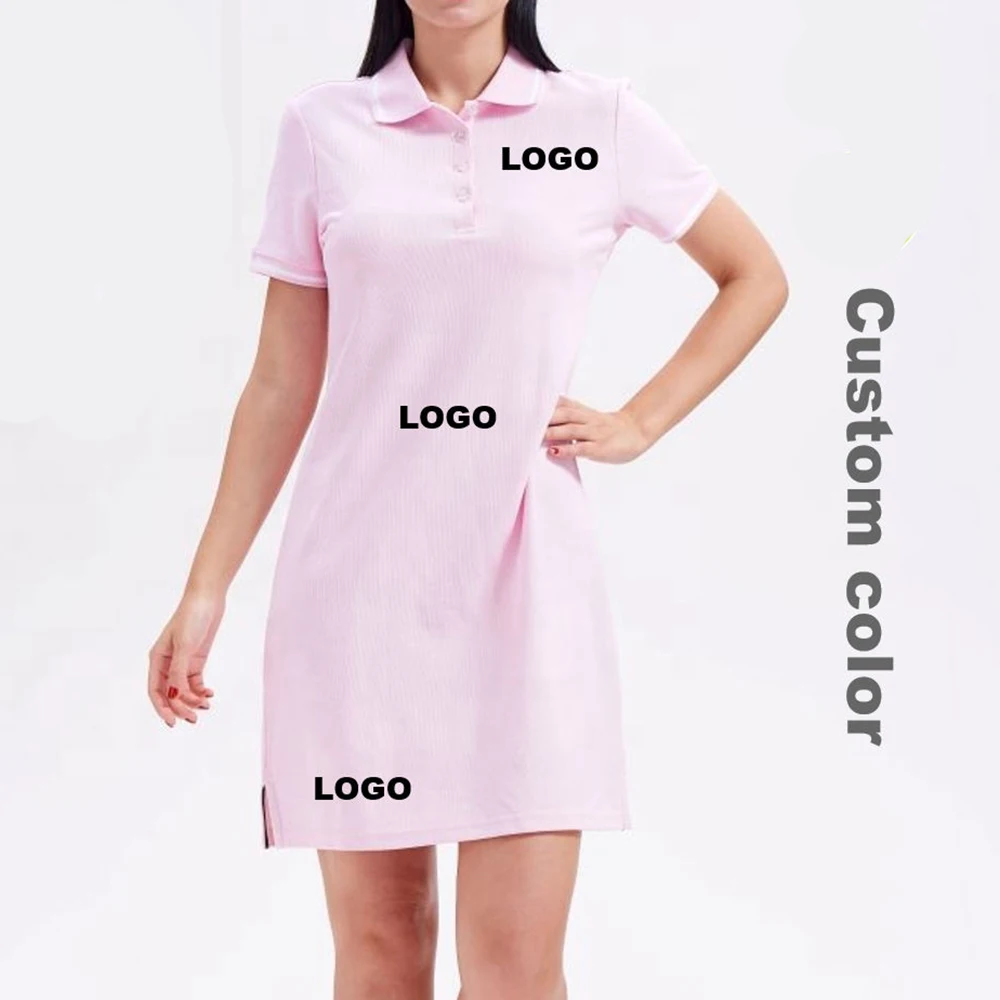 wholesale  Custom Design Women Long Golf Polo shirts Slim Fit Lady Manufacturer Embroidered Logo Golf Wear Polo Shirts For Women