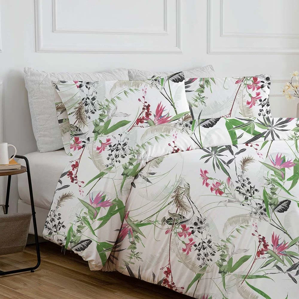 Customized Microfiber Duvet Cover Quilt Set Wholesale Floral Printed for Home Wedding Bulk Supplier Polyester Filling for Hotels