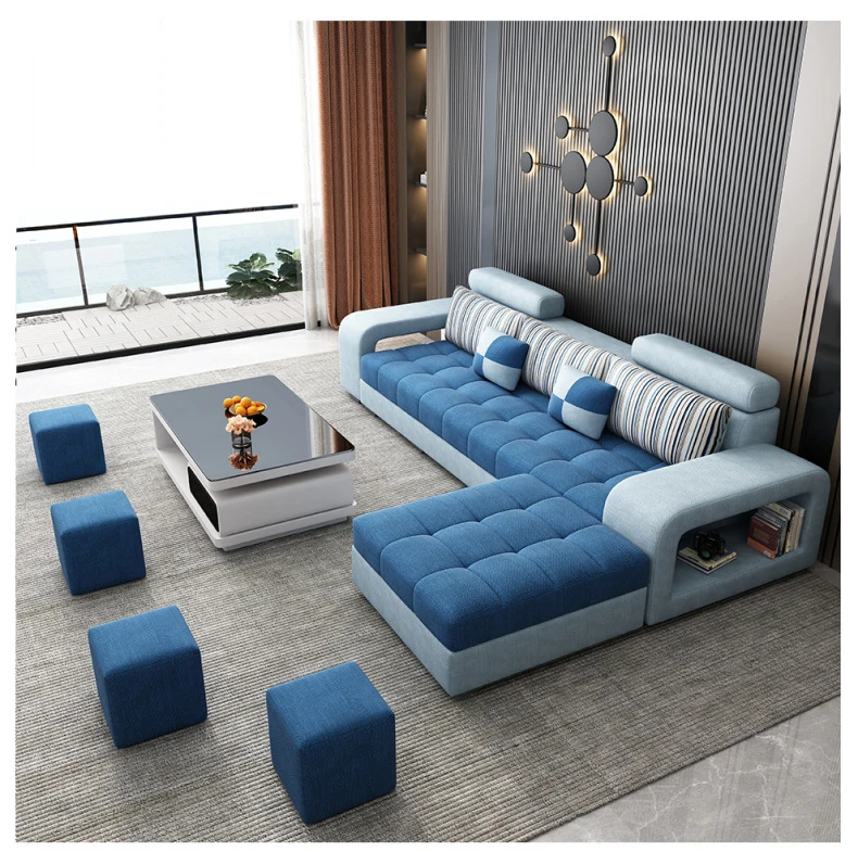 Modular Modern Corner Beds Sectional L shape Sofa Set Furniture Couch  Living Room Sofas