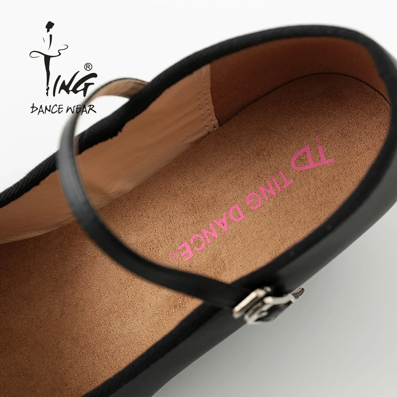 Ting dance black leather character shoes folk grade representative dance shoes famous nationality dance shoes