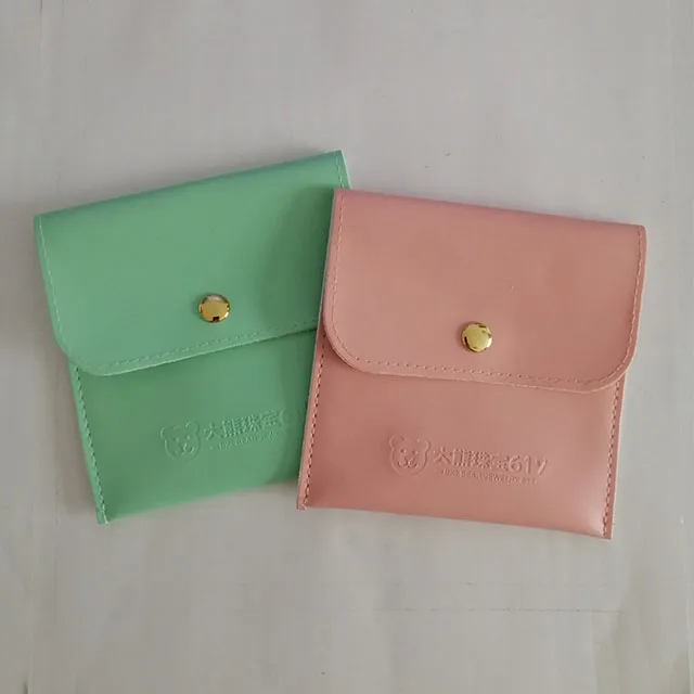 Pu Leather Jewelry Bag Envelope Custom Logo Packaging Jewel Protection Pouch Free Sample Storage Display Earring Necklace Pouch