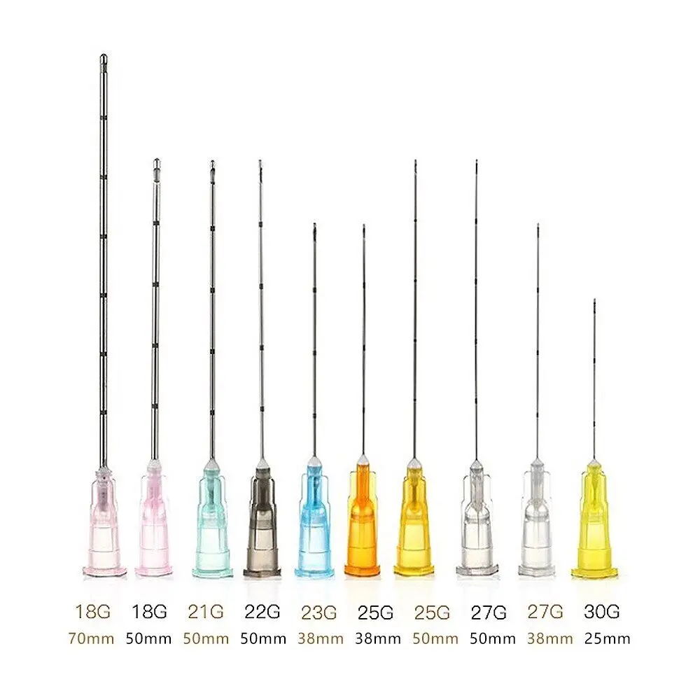Dermal Fillers blunt tip needle single use Sterilized blunt 23G 50mm blunt tip cannula disposable hypodermic microneedle