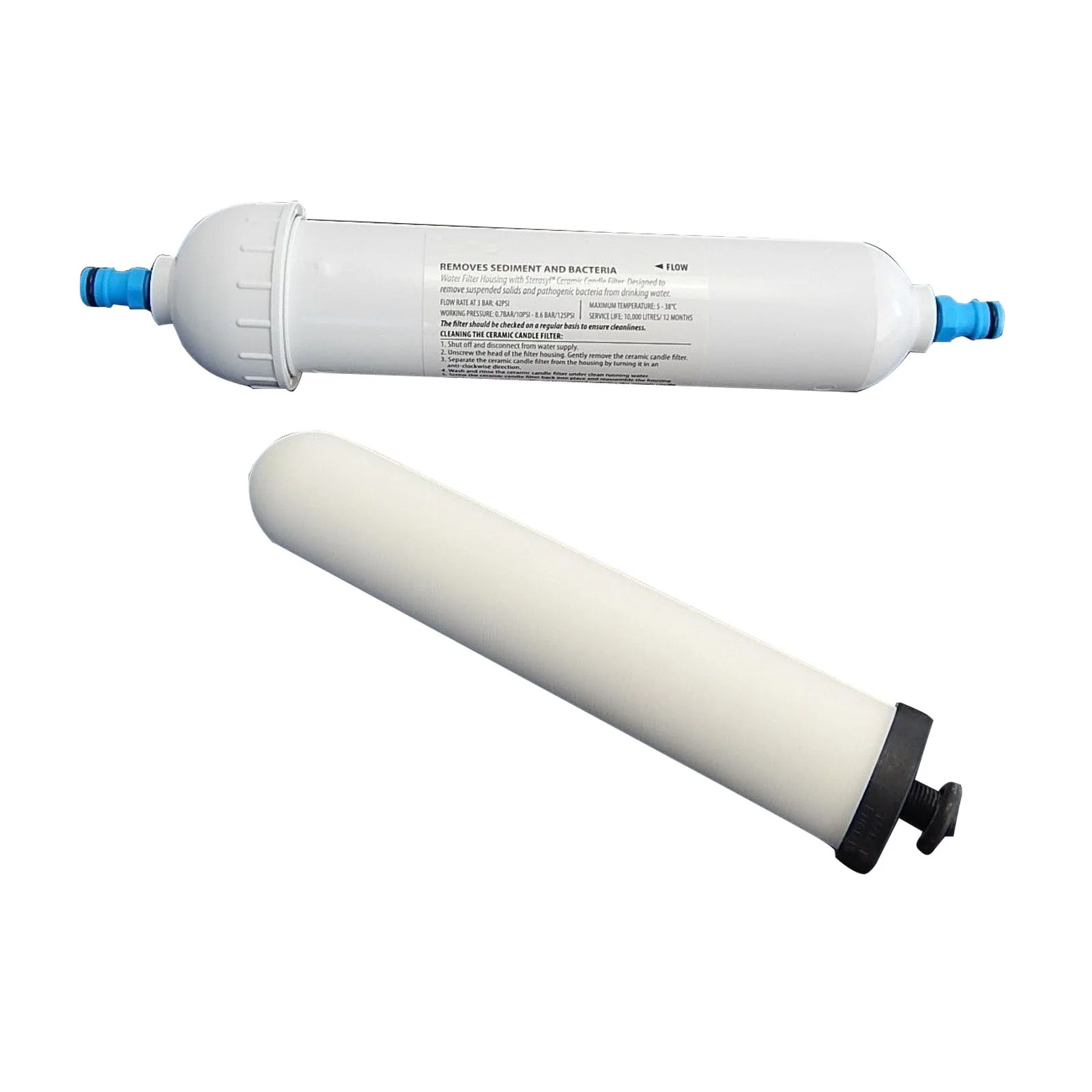 washable refillable Inline Caravan RV Camper marine boat  Water Filter ceramic Filter 0.9 Micron