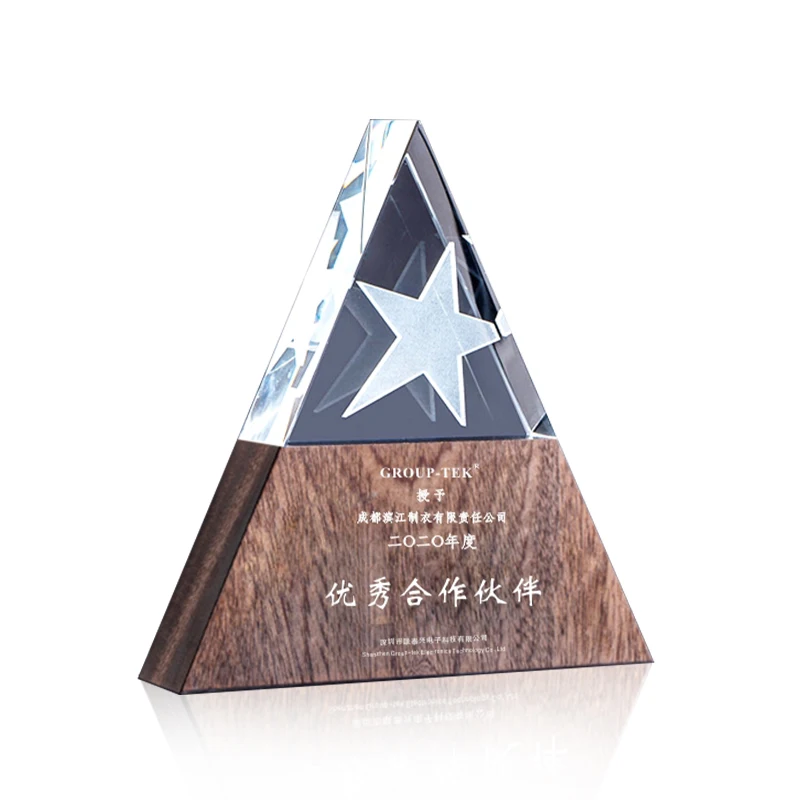 Blank Custom Star Crystal Trophy Work	Golden Metal  Star Winner Award Trophy