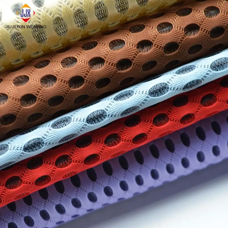 Sandwich Air Mesh Fabric for Home Textile Jiangsu Upholstery Fabric Tricot 100% Polyester Plain Lightweight Knitted YARN DYED