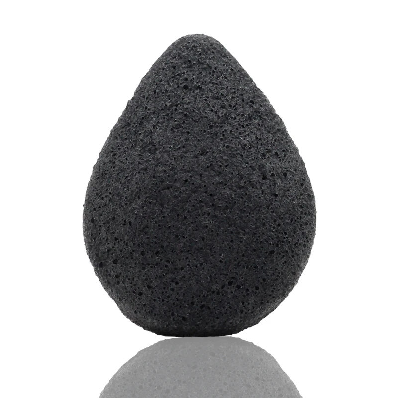 Organic Konjac Sponge for Gentle Exfoliating - Facial Cleansing Sponge with Activated Bamboo Charcoal to Clean Pores