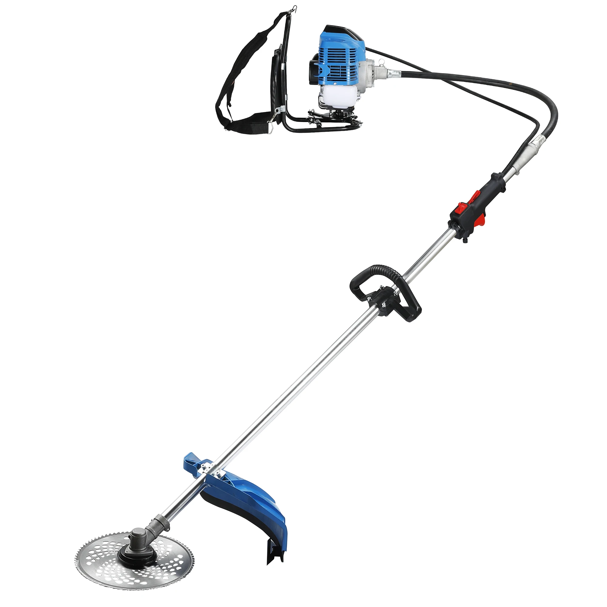 Blue Color good quality backpack 2 stroke 1E44F engine gasoline 52cc brush cutter