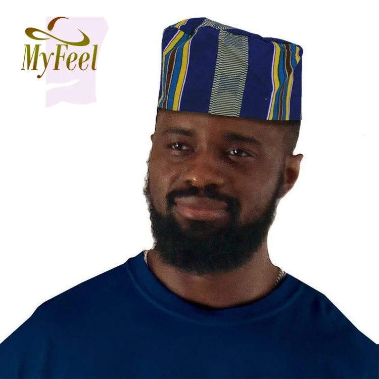 
Оптовая продажа, Африканская Хлопковая традиционная шляпа Kufi с принтом Kente 