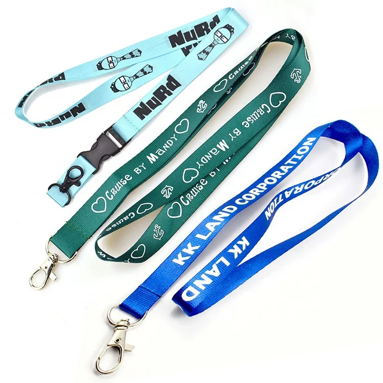 Недорогие персонализированные сублимационные печатные фирменные пустые шейные полиэфирные индивидуализированные шнурки с логотипом на заказ