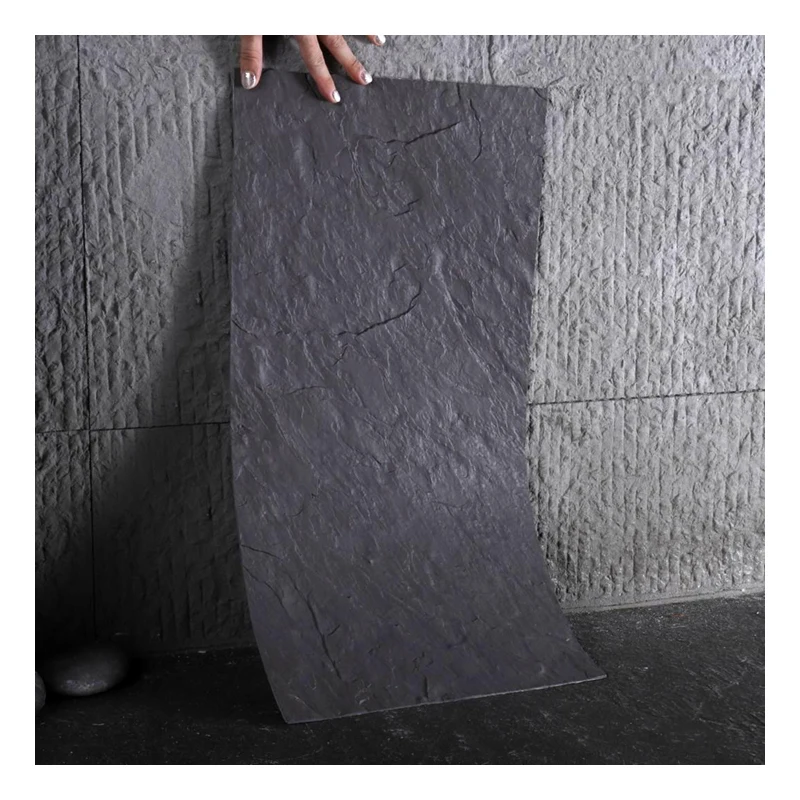 Thin slab stone flexible natural wall cladding stone panels slate fro exterior wall MCM Flexible clay stone wall tiles