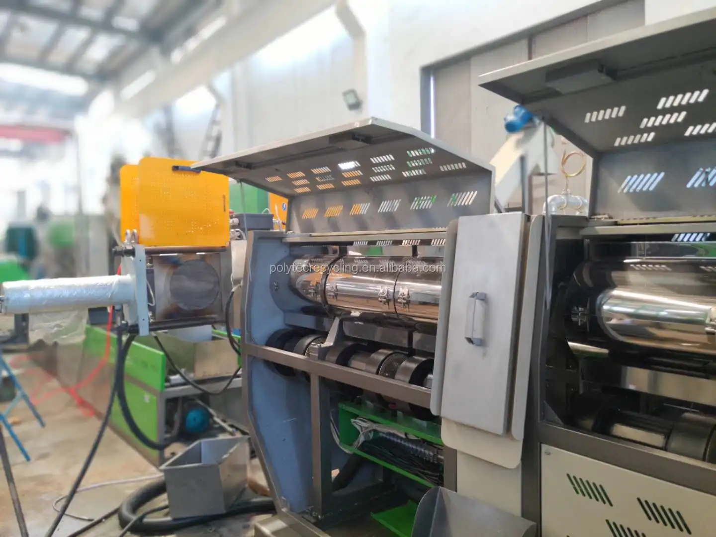 
POLYTEC PP white polypropylene woven bag pelletizing recycling machine 