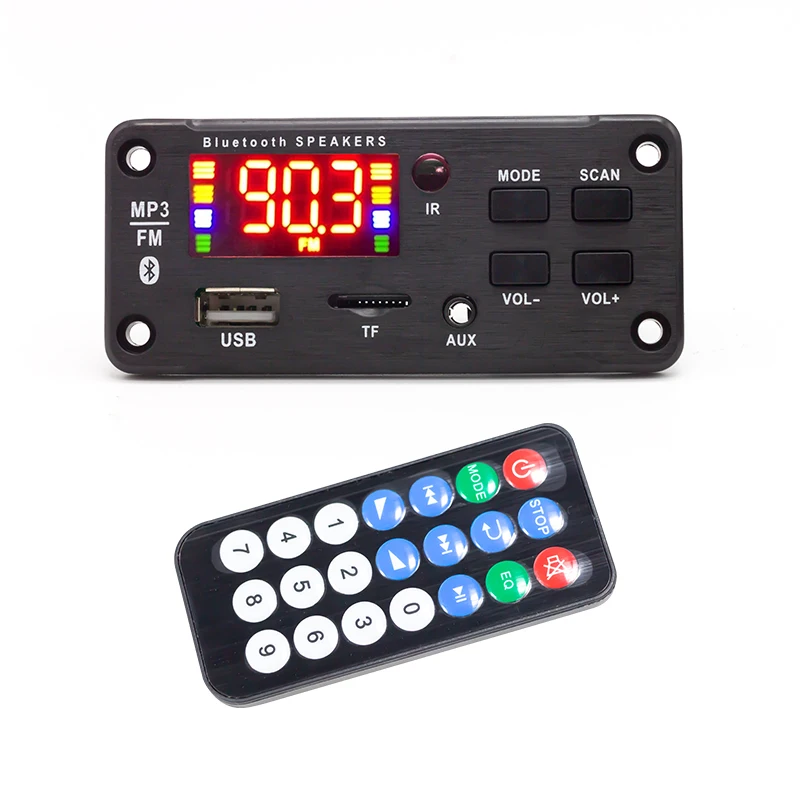 80W Amplifier 5V 12V MP3 Decoder Board Recording Audio Module USB TF FM Radio Blue tooth5.0 Wireless MP3 Player