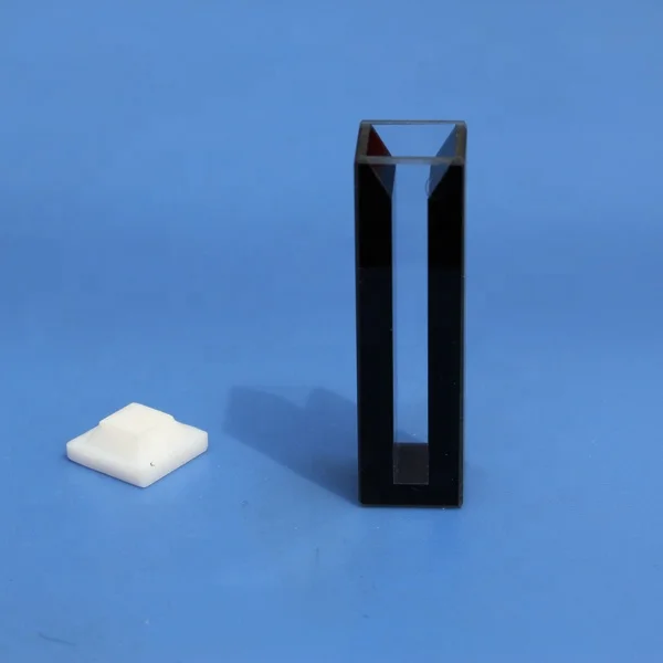 Black Wall Quartz Cuvettes 10mm and 1.4ml Path Length 4mm, Quartz Cell