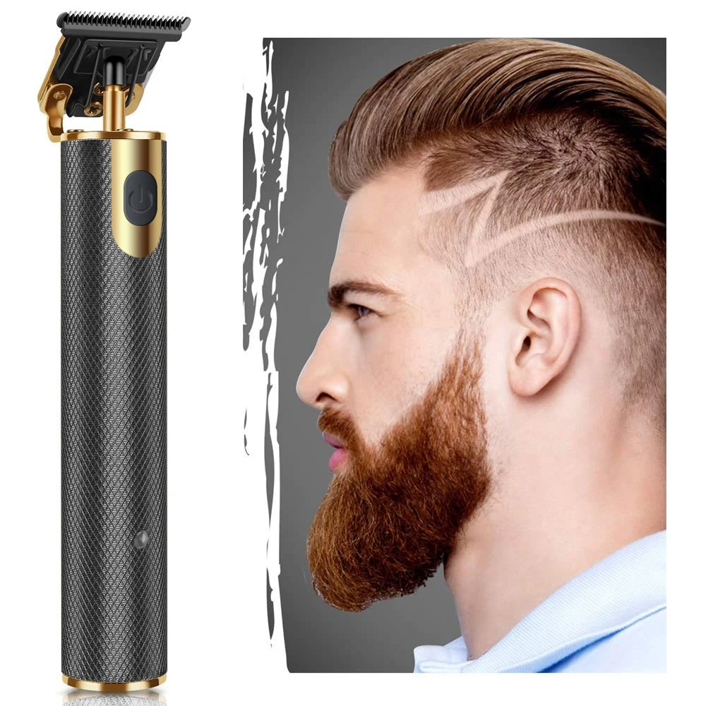 
Stainless Steel T blade Beard Trimmer for Men Hair Clippers Detail Shaver Rechargeable 0mm baldheaded hair clipper 