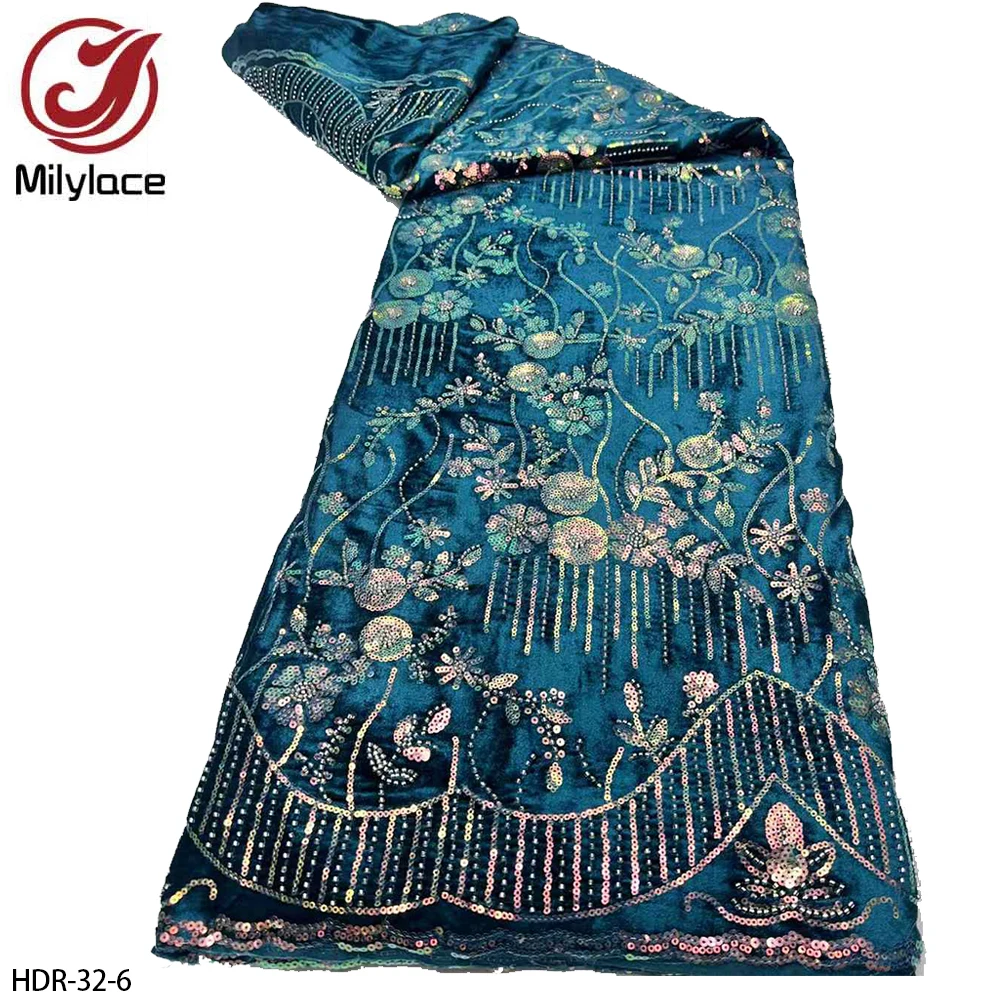 Warm Colorful Sequins Velvet Fabric Sequin Embroidered Velvet Fabric