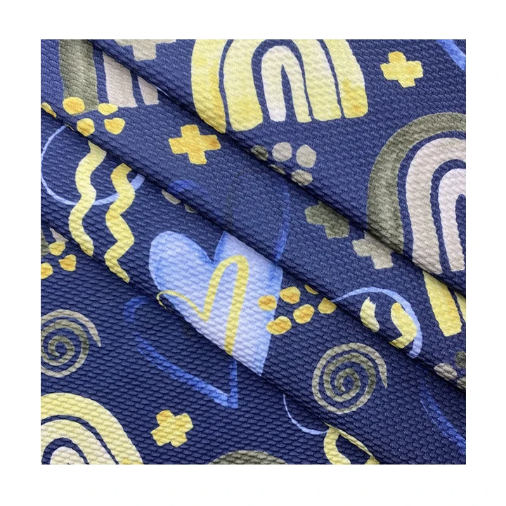Customized digital printing polyester cartoon floral printed dty stretch knitted liverpool bullet fabric for scarf