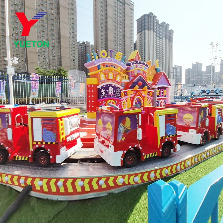 Wholesale Amusement Park Outdoor Railway Trains Fire Brigade Theme Kids Electric Rides Train For Shopping Mall Center Business