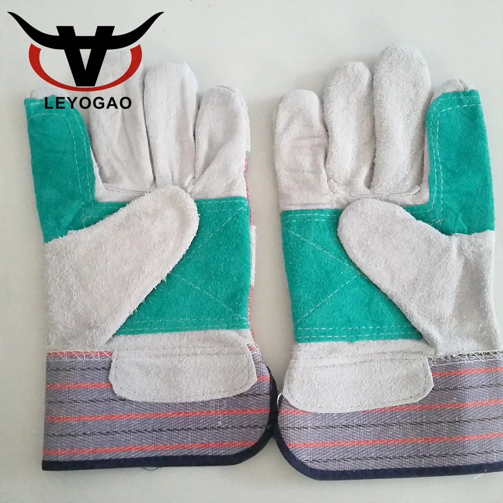 
China manufacture breathable summer work BC grade split leather hand gloves for construction 