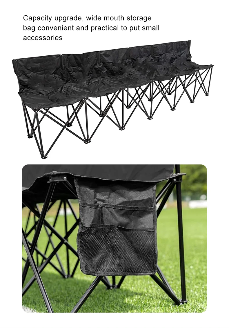 Portable Soccer Sports Collapsible Oxford Cloth 3 4 6 Person Seats Bench Lounge Outdoor Folding Camp Garden Beach Chairs