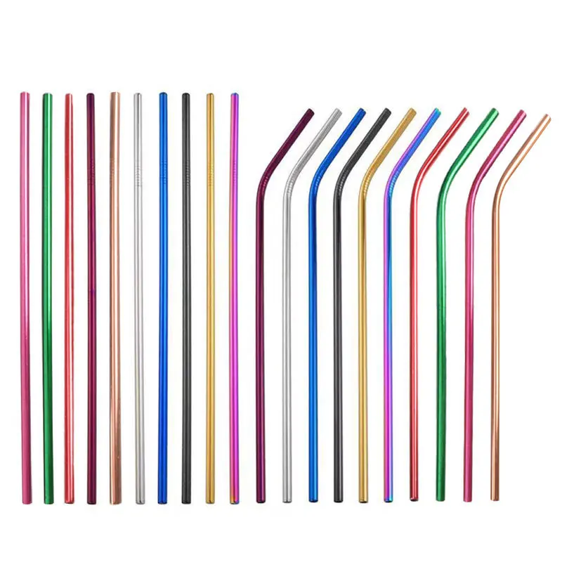 215mm 265mm Stainless Steel Straws   Wedding Party Drinking Straw Suitable For 20oz 30oz Tumbler Water Bottle Bar Accessories
