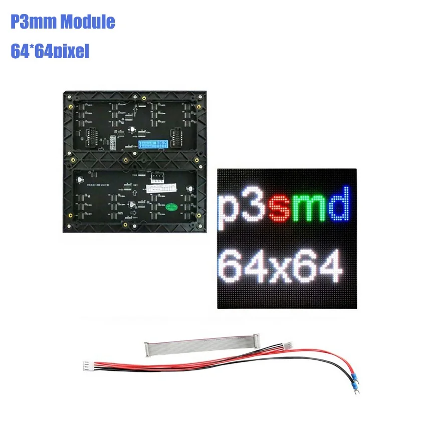 
64x64 Indoor RGB hd P3 indoor led module video wall high quality P2.5 P3 P4 P5 P6 P7.62 P8 P10 rgb module full color led display 