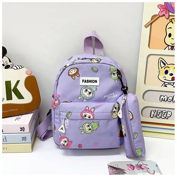 New Kawaii Labubu Trendy Backpack With Pencil Box Student Schoolbag Cartoon Anime Outings Travel Bags For School Wholesale