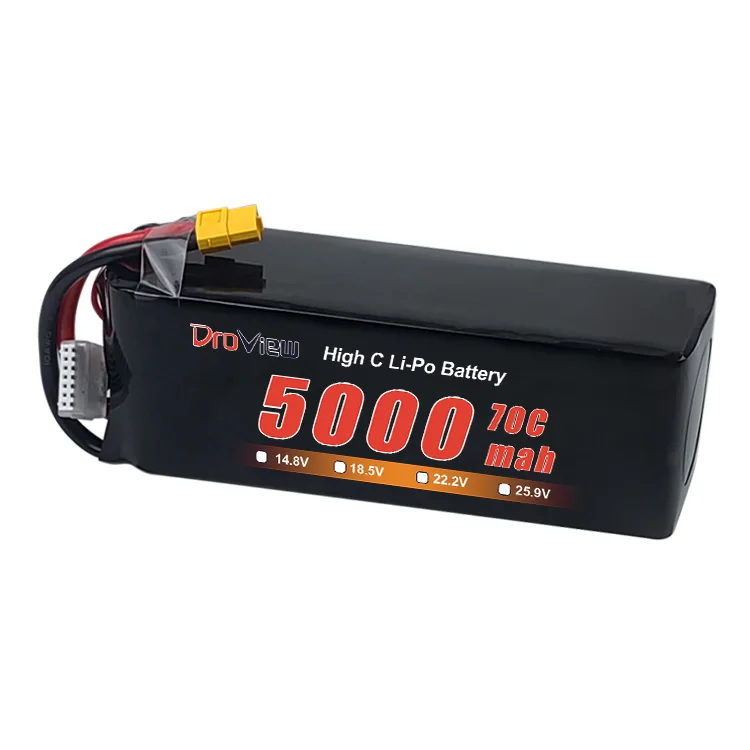 Droview Lipo Polymer Battery 6S 22.2V 5000mAh 70C High Rate UAV Lithium Batteries for FPV Drone