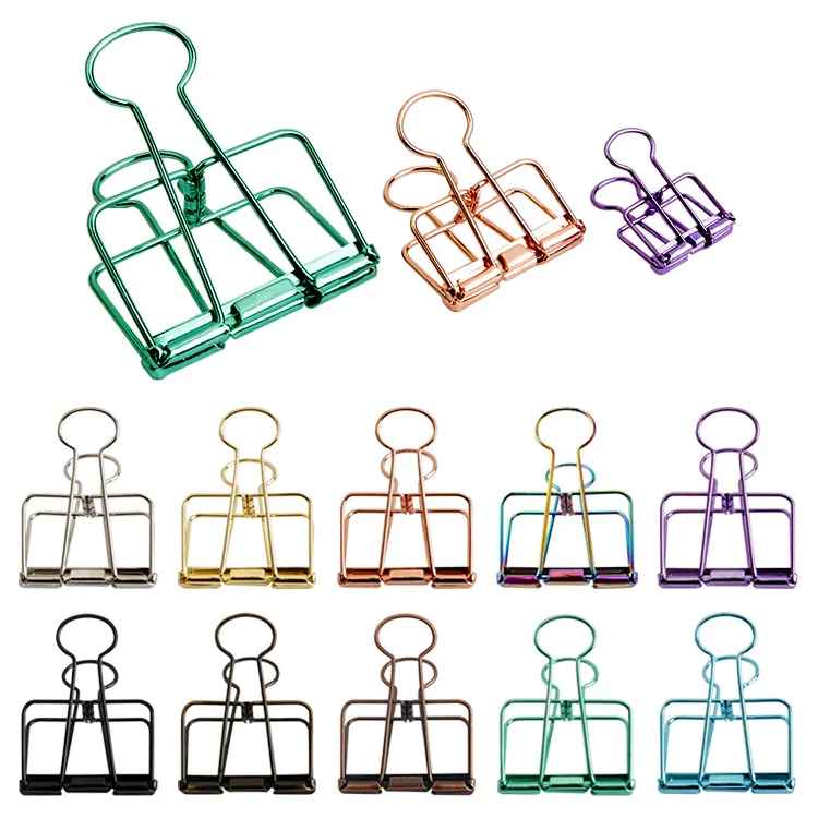 High Quality Hollow Out Paper Binder Clip School Use Colorful Binder Clips