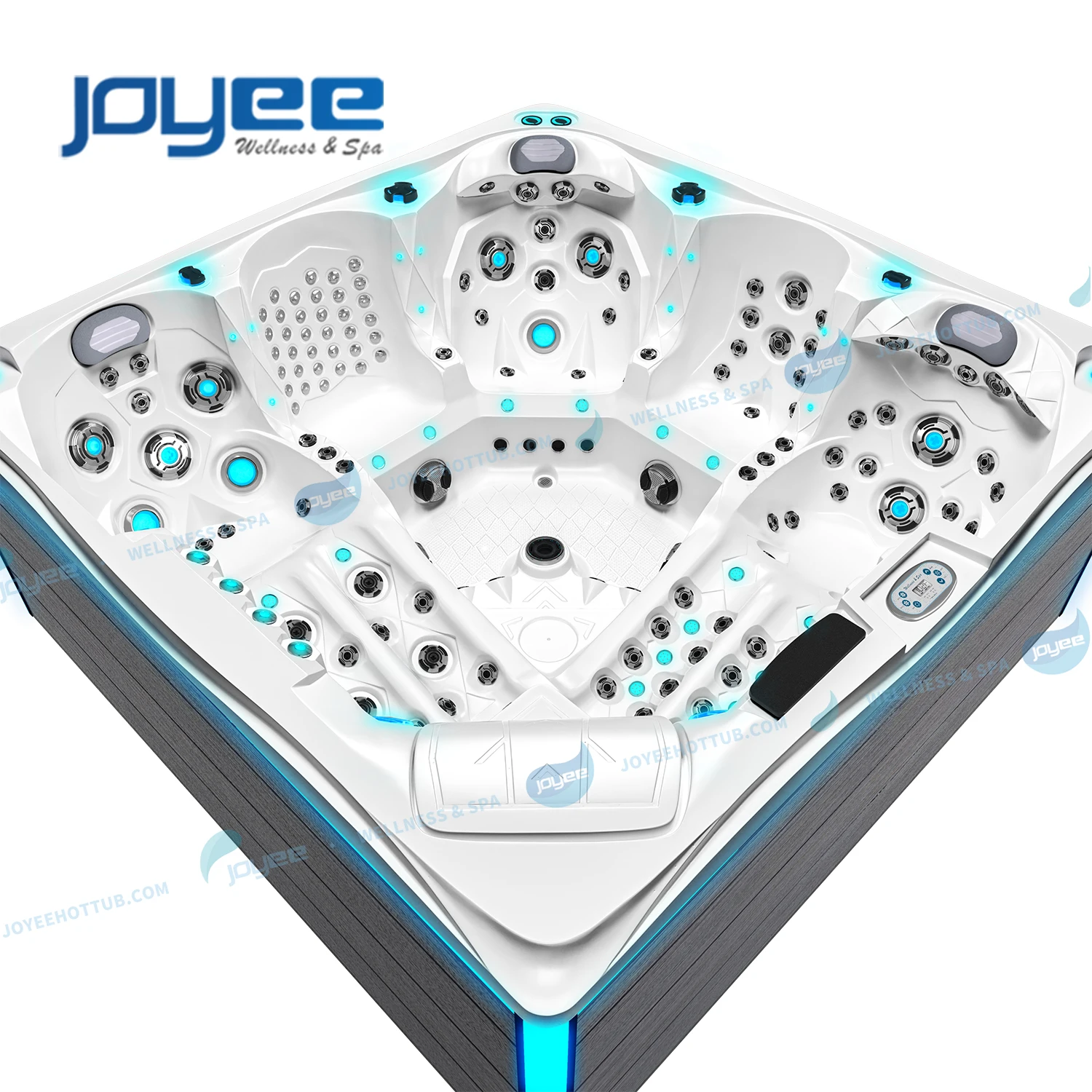 JOYEE spa factory 5 persons newest hot tub luxury whirlpool pool for outdoor 172 jets spa pool with LED bar table