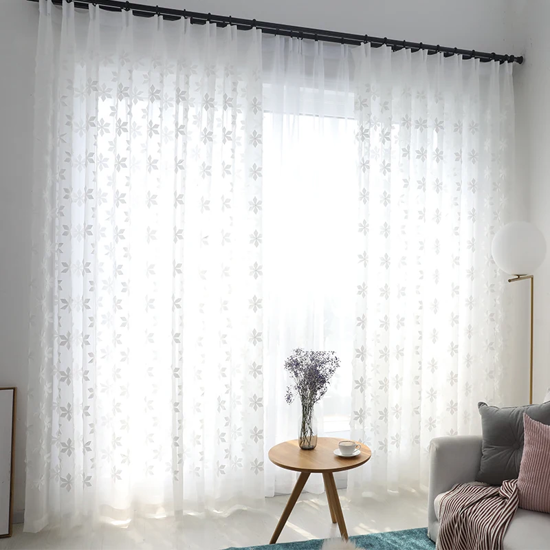 Innermor Embroidered curtains for living room Maple leaf kitchen curtain For bedroom Window ready made Curtain Customized