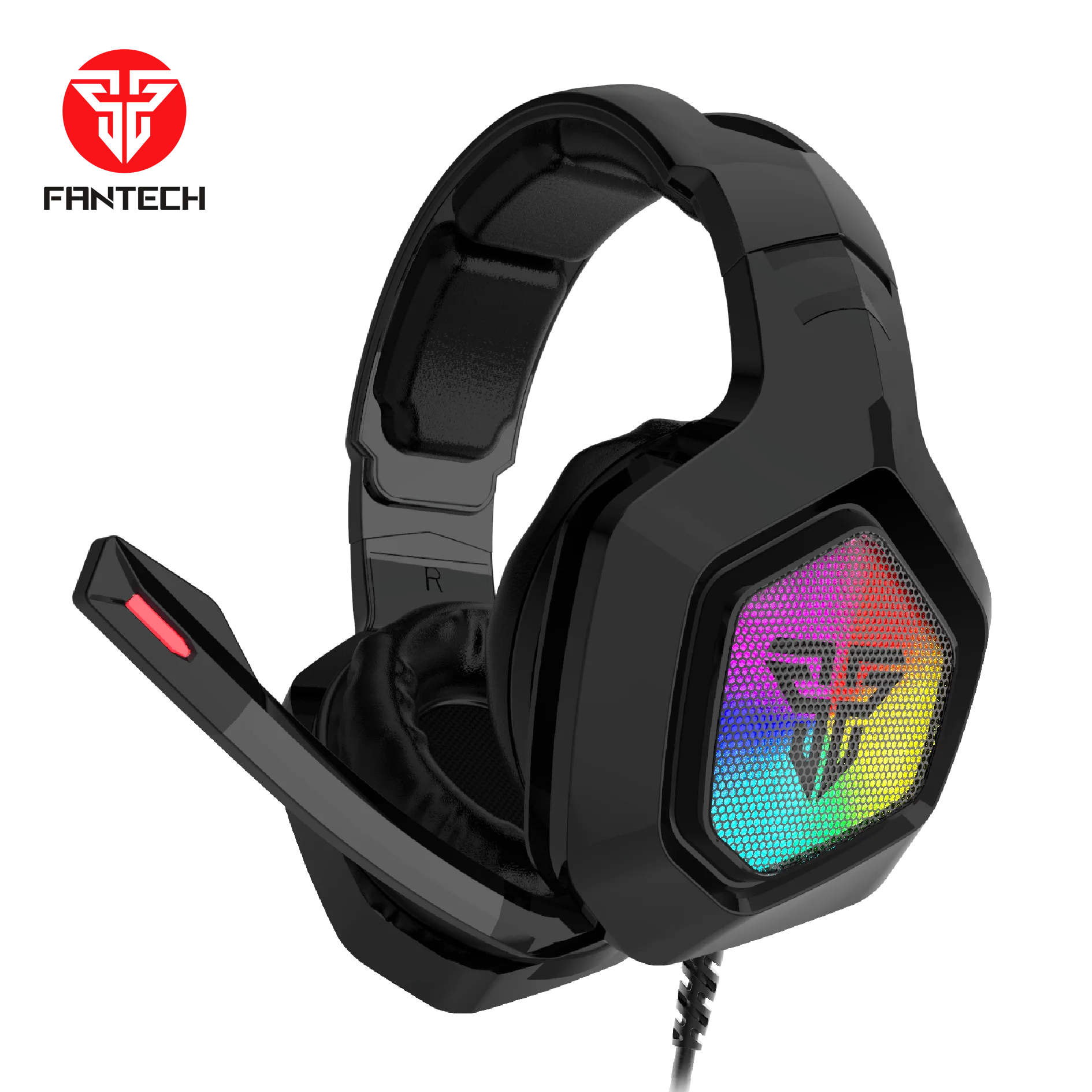 Fantech MH83 Adjustable Over Ear Gaming Headphone  RGB Light Noise Cancelling Gaming Headset 7.1
