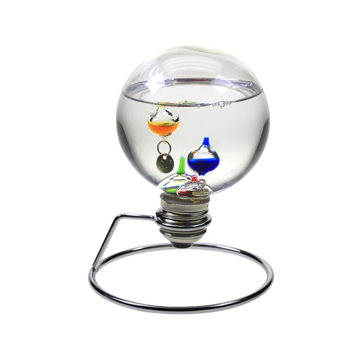 Metal thermometer ornament crystal glass